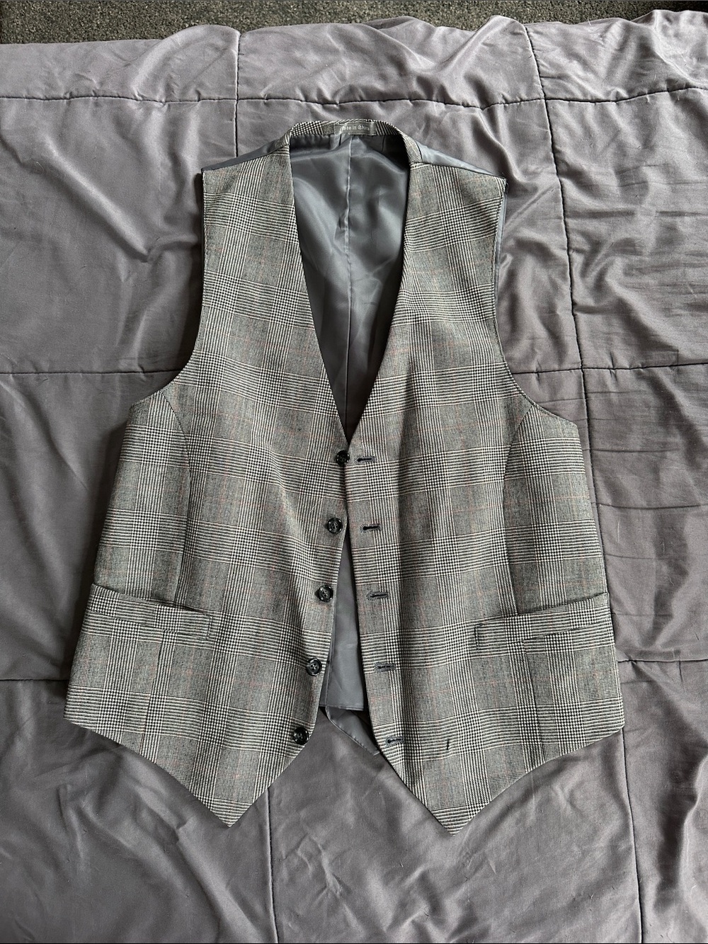 Single-breasted Gray Suit Vest